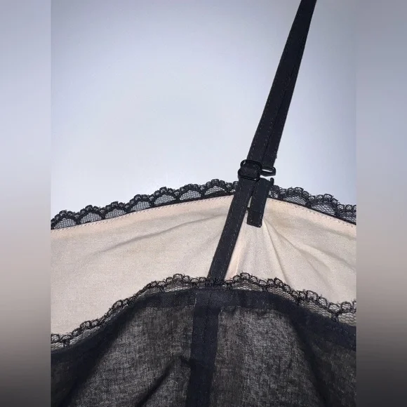 ODILLE Anthropologie black empire waist cotton dress, size 8 - Picture 4 of 10